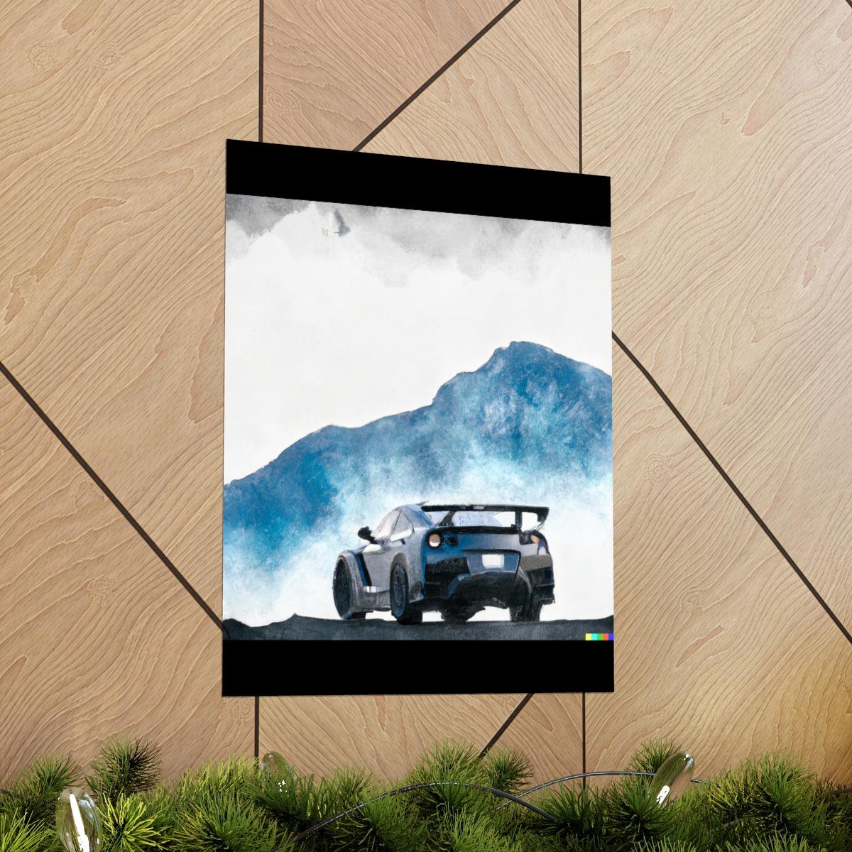 Nissan GTR water color Matte Vertical Posters