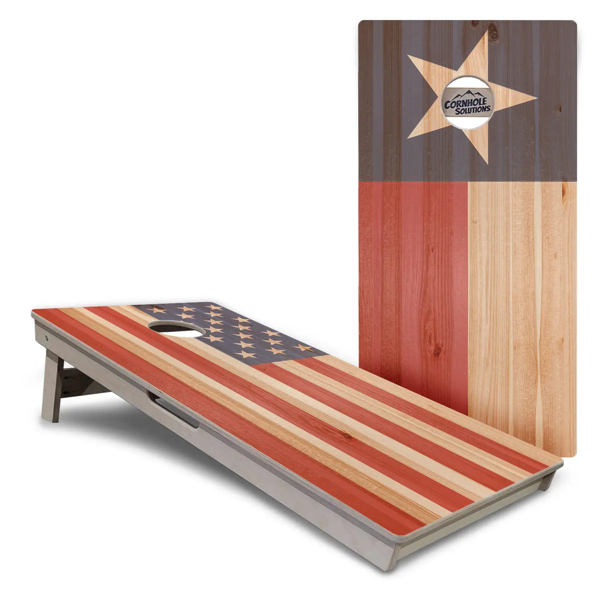 Faded Texas & USA Flag Cornhole Boards – Tournament Series