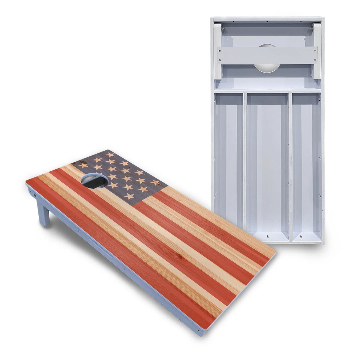 Faded Texas & American Flags Cornhole Boards - All Weather Series