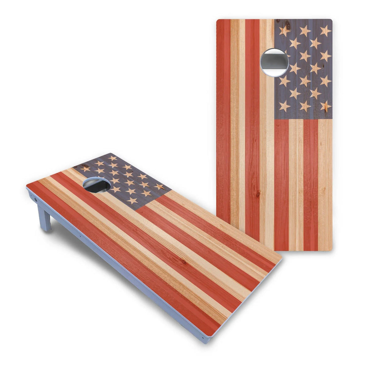 Faded Texas & American Flags Cornhole Boards - All Weather Series
