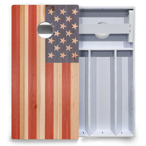 Faded Texas & American Flags Cornhole Boards - All Weather Series