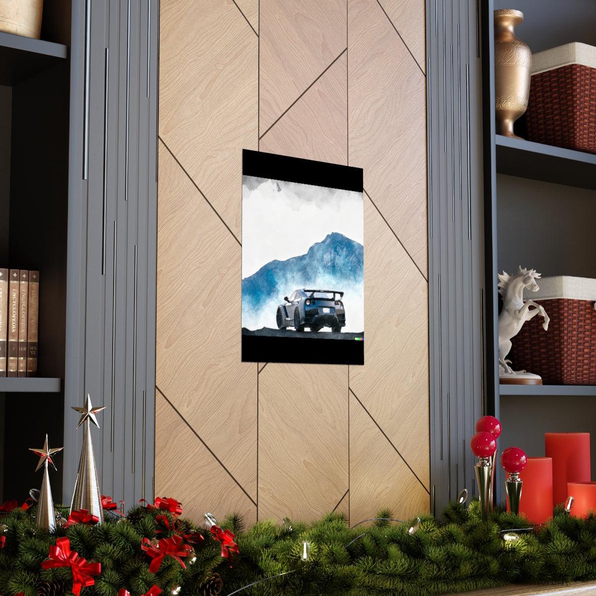 Nissan GTR water color Matte Vertical Posters