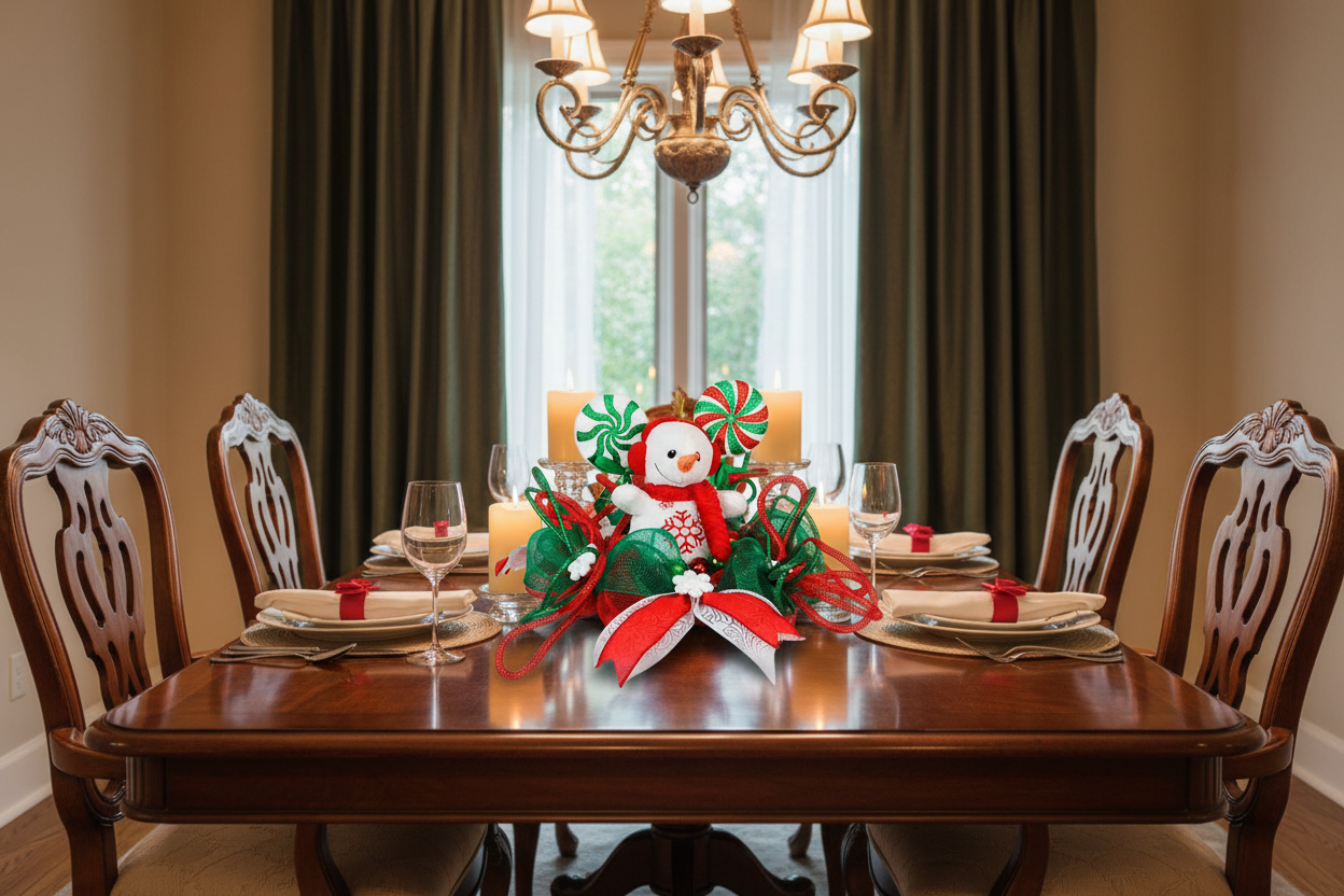Centerpiece | Snowman Centerpiece | Holiday Lollipop Table Decoration detail view by Bouge Creations