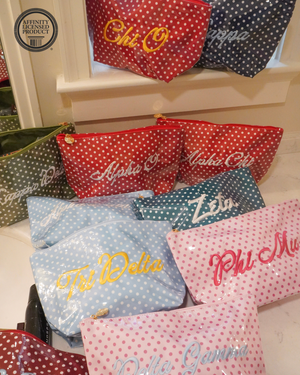 Sorority Greek Clear Coat Toiletry Bag by KenzKustomz product view 1