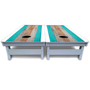 Beach Stripe Cornhole Boards - All Weather Series