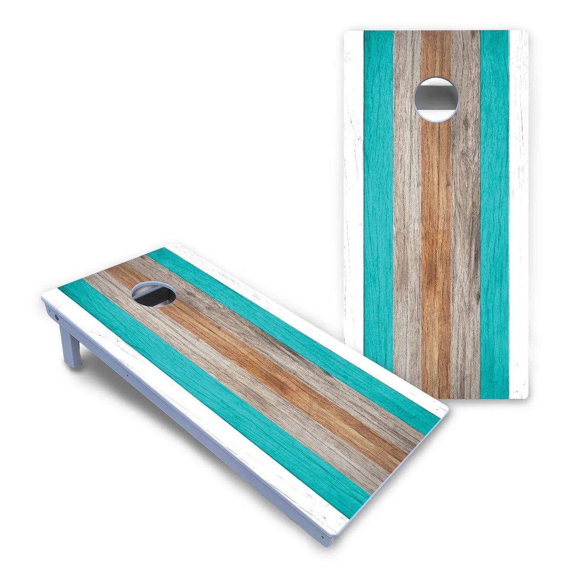 Beach Stripe Cornhole Boards - All Weather Series