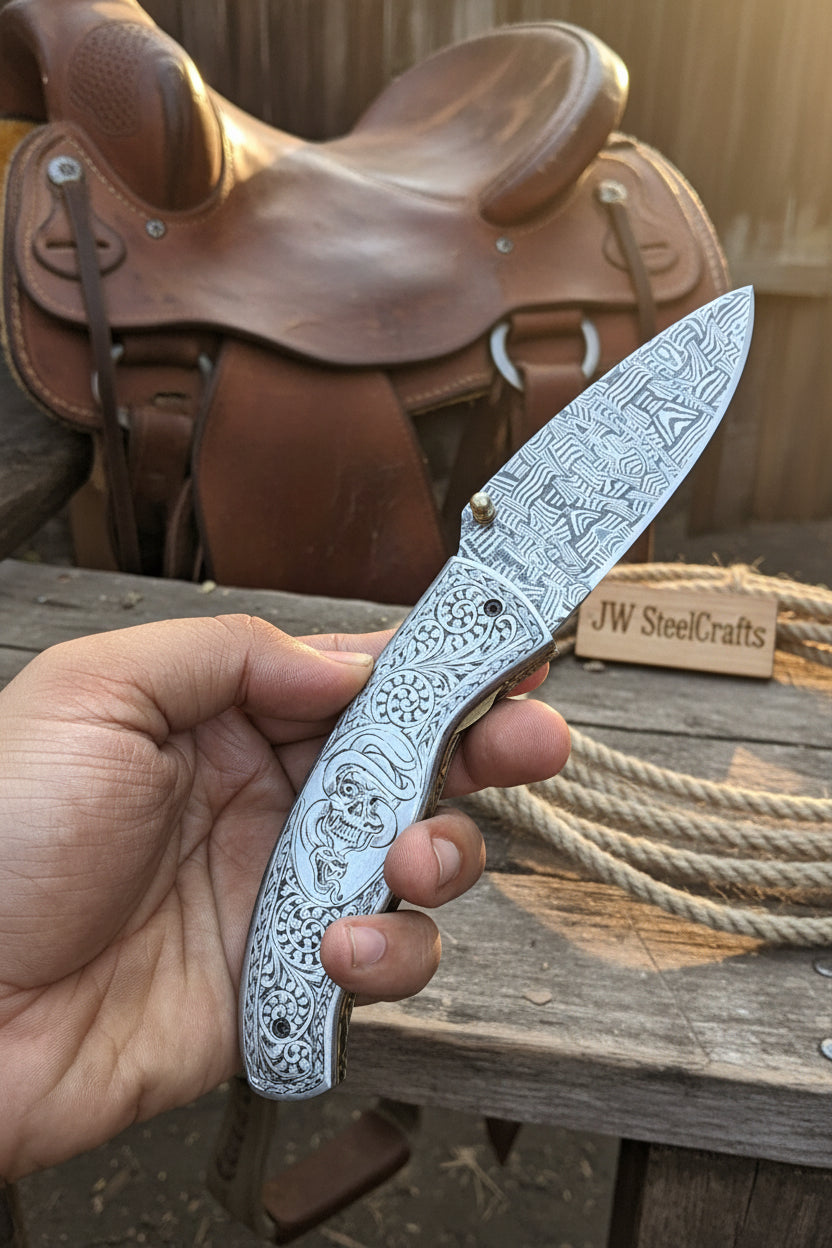 Obsidian Mosaic Folder Knife product detail, view 9