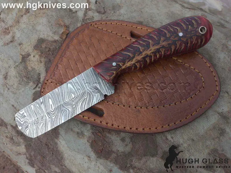 Red Pine Cone Bull Cutter Knife for Ranch Work and Collecting