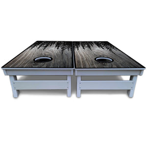 Greyscale Pine Trees Cornhole Boards - All Weather Series