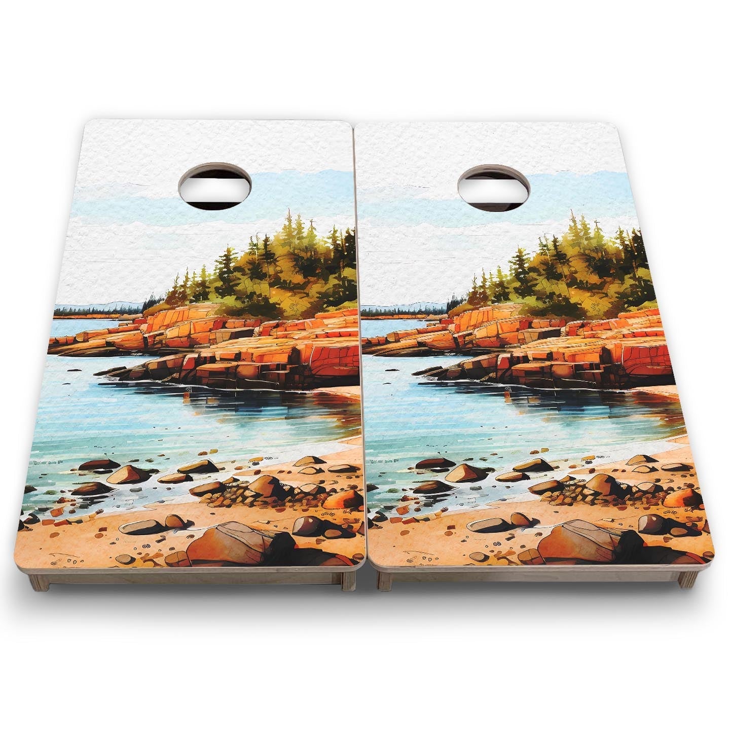 Acadia - Mini or Vacation Size Boards by Cornhole Solutions, custom cornhole board detail photo 7