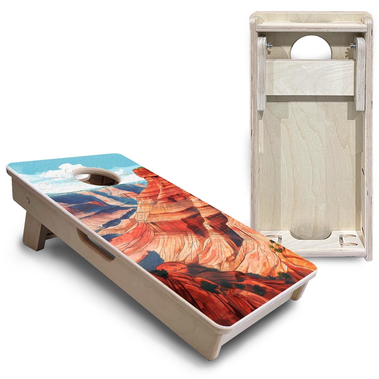 Grand Canyon - Mini or Vacation Size Boards by Cornhole Solutions, custom cornhole board detail photo 5