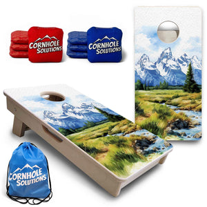 Grand Tetons - Mini or Vacation Size Boards by Cornhole Solutions, custom cornhole board main product photo