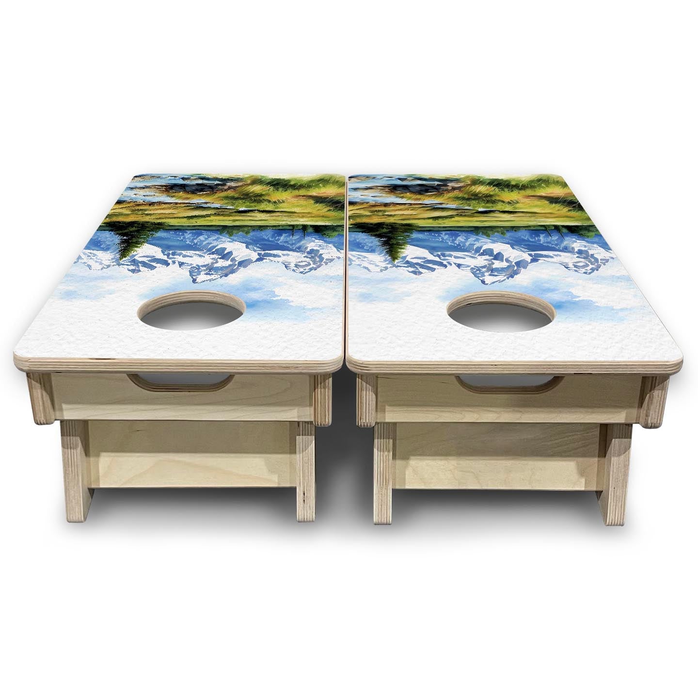Grand Tetons - Mini or Vacation Size Boards by Cornhole Solutions, custom cornhole board detail photo 4
