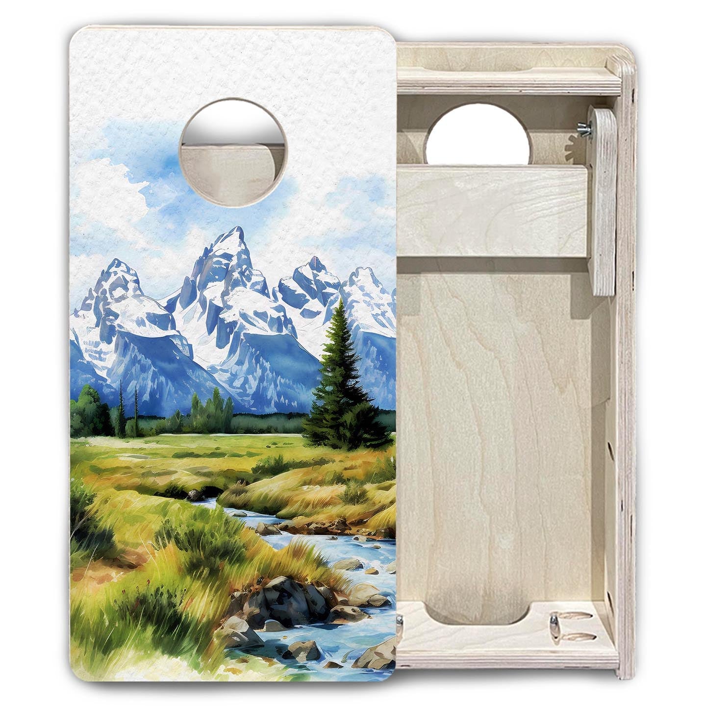 Grand Tetons - Mini or Vacation Size Boards by Cornhole Solutions, custom cornhole board detail photo 6
