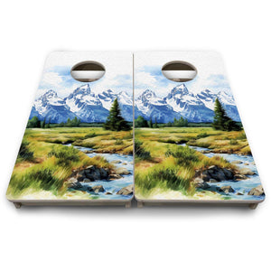 Grand Tetons - Mini or Vacation Size Boards by Cornhole Solutions, custom cornhole board detail photo 9
