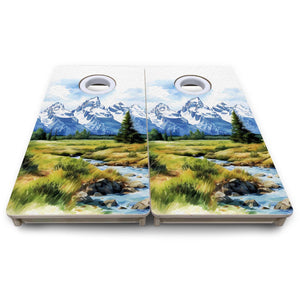 Grand Tetons - Mini or Vacation Size Boards by Cornhole Solutions, custom cornhole board detail photo 8