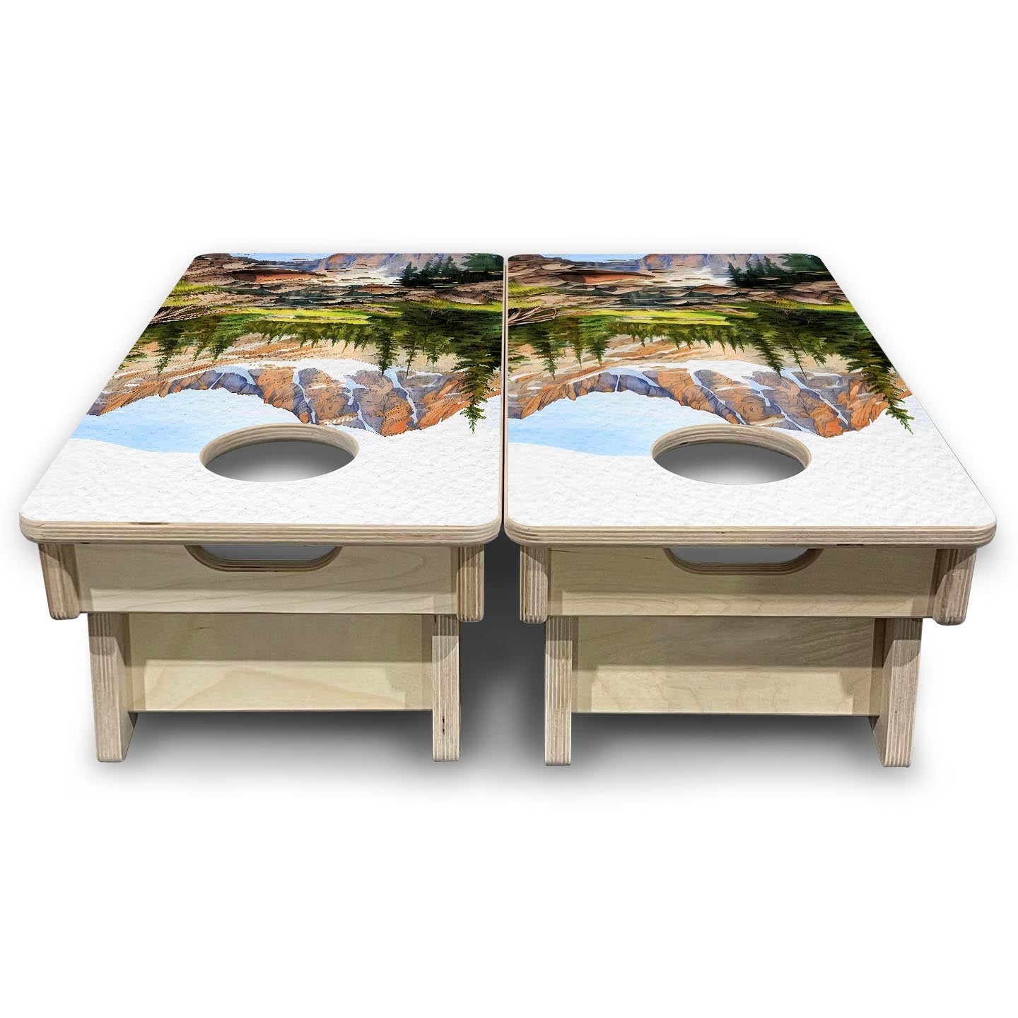 Rocky Mountains - Mini or Vacation Size Boards by Cornhole Solutions, custom cornhole board detail photo 4