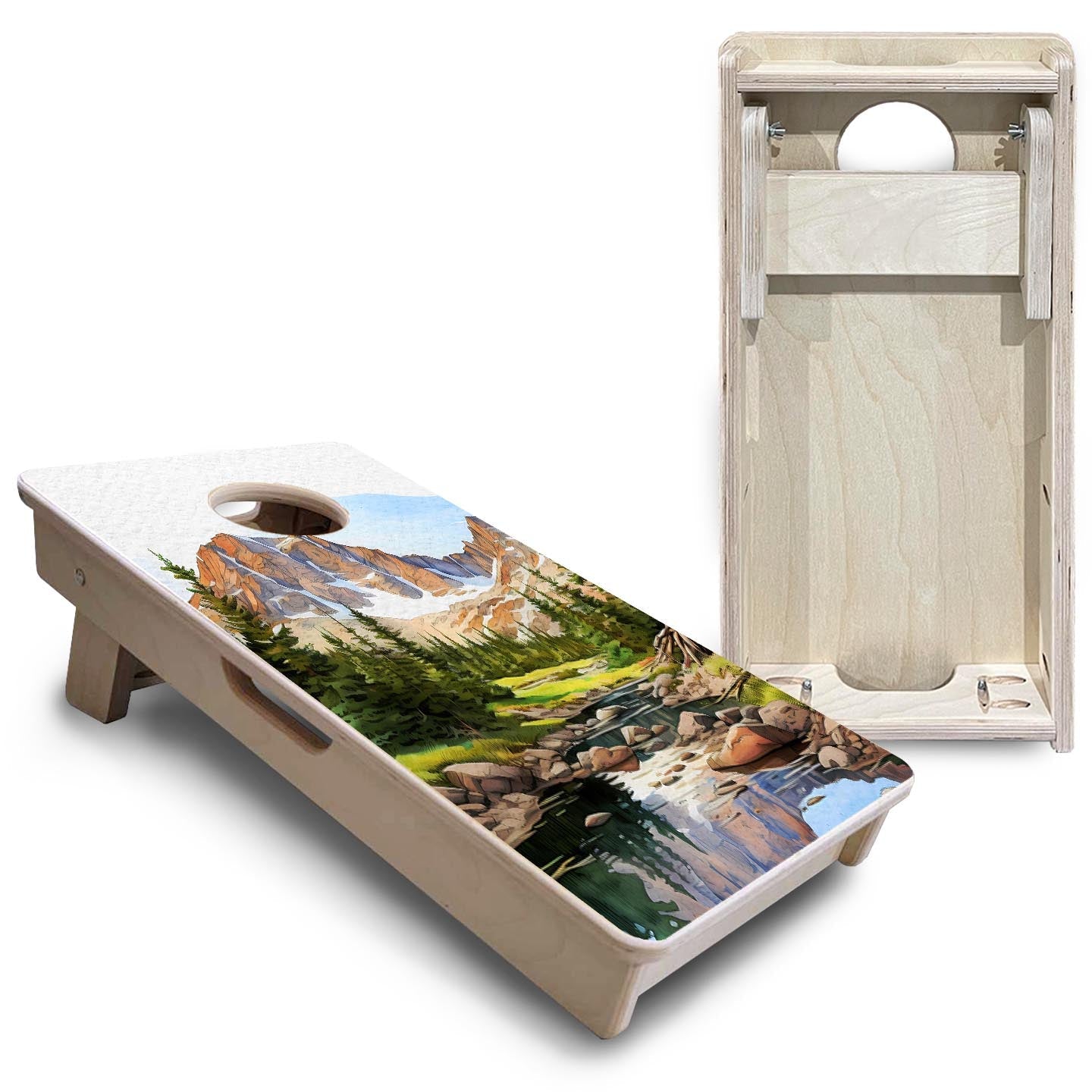 Rocky Mountains - Mini or Vacation Size Boards by Cornhole Solutions, custom cornhole board detail photo 5