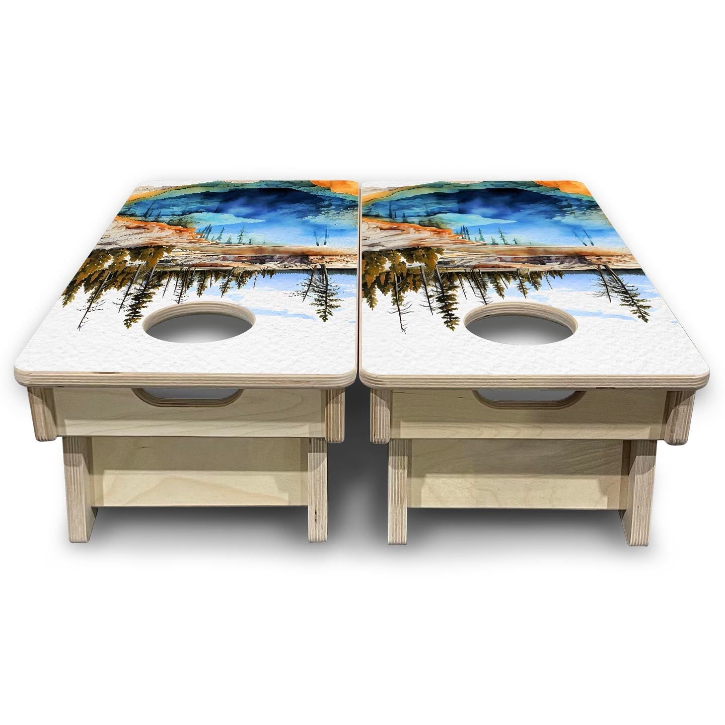 Yellowstone - Mini or Vacation Size Boards by Cornhole Solutions, custom cornhole board detail photo 4