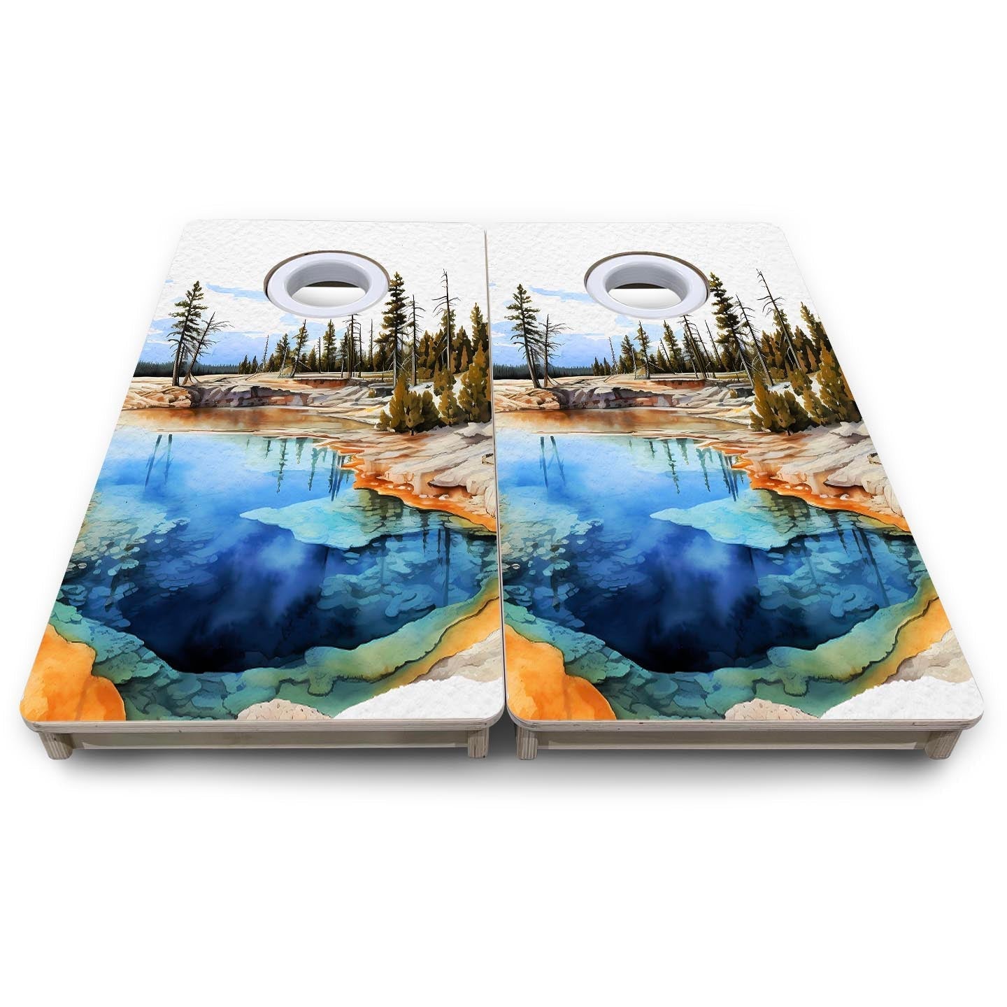 Yellowstone - Mini or Vacation Size Boards by Cornhole Solutions, custom cornhole board detail photo 8
