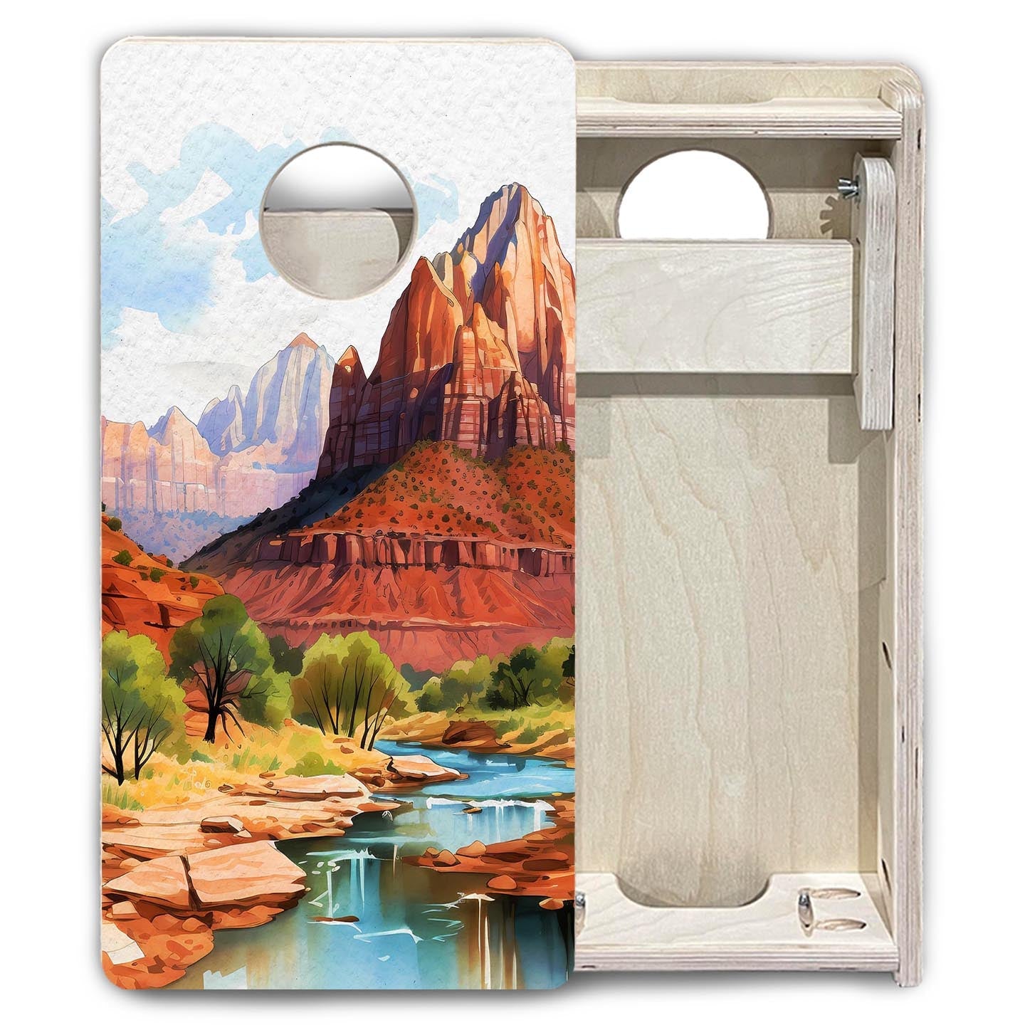 Zion - Mini or Vacation Size Boards by Cornhole Solutions, custom cornhole board detail photo 6