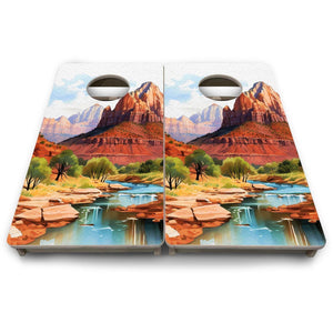 Zion - Mini or Vacation Size Boards by Cornhole Solutions, custom cornhole board detail photo 9