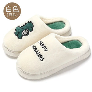 Plush Slipper Happy Dinosaur  Winter Fur Cotton Warm Non Slip Grip by The Mississippi Mermaid Mercantile - view 9