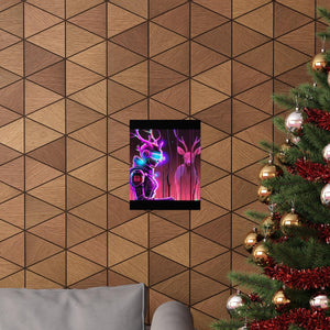 futuristic woman and deer Posters