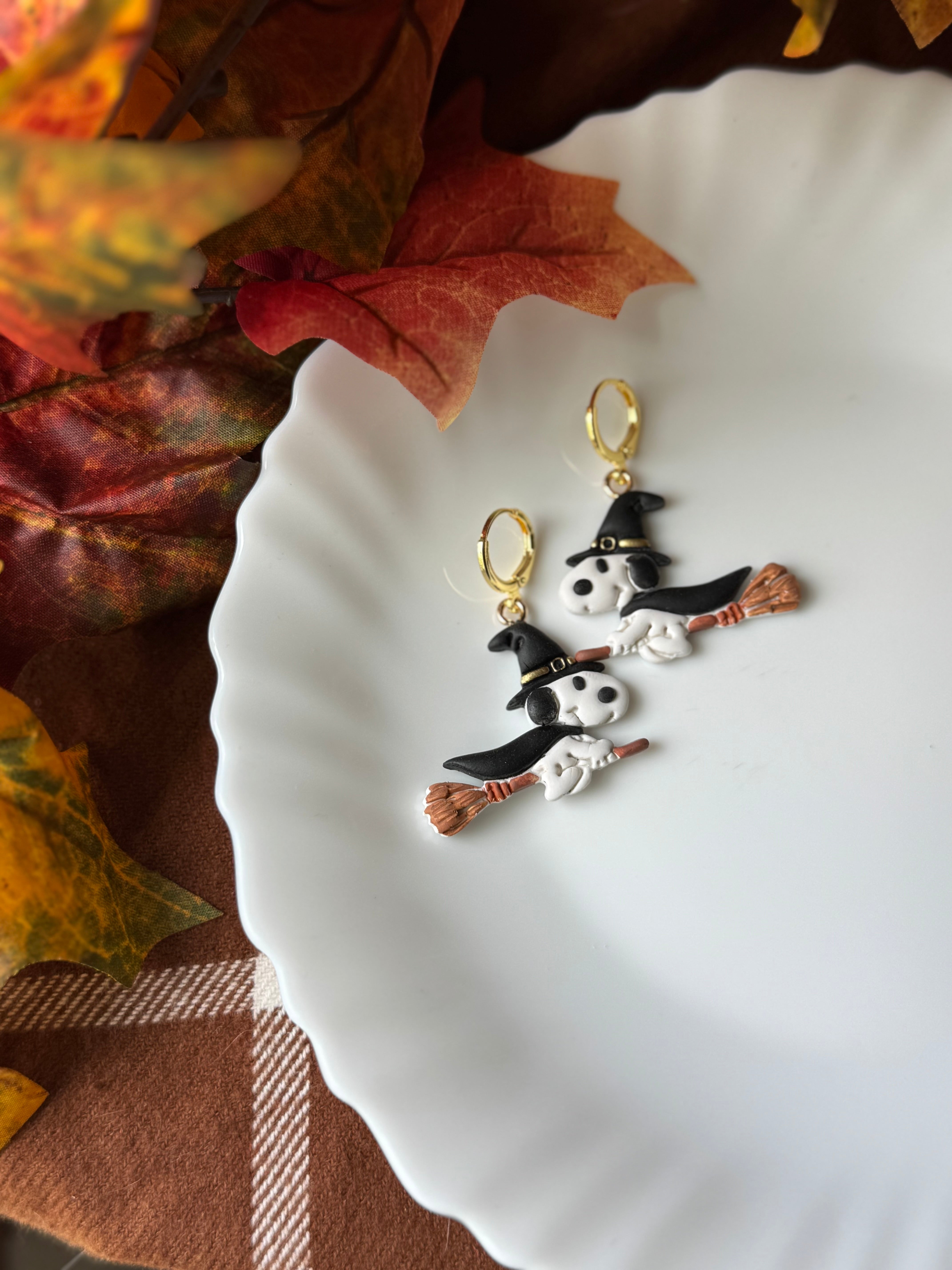 Bewitching Beagle handmade polymer clay earrings by Shop Something Earthy — view 1 of 2