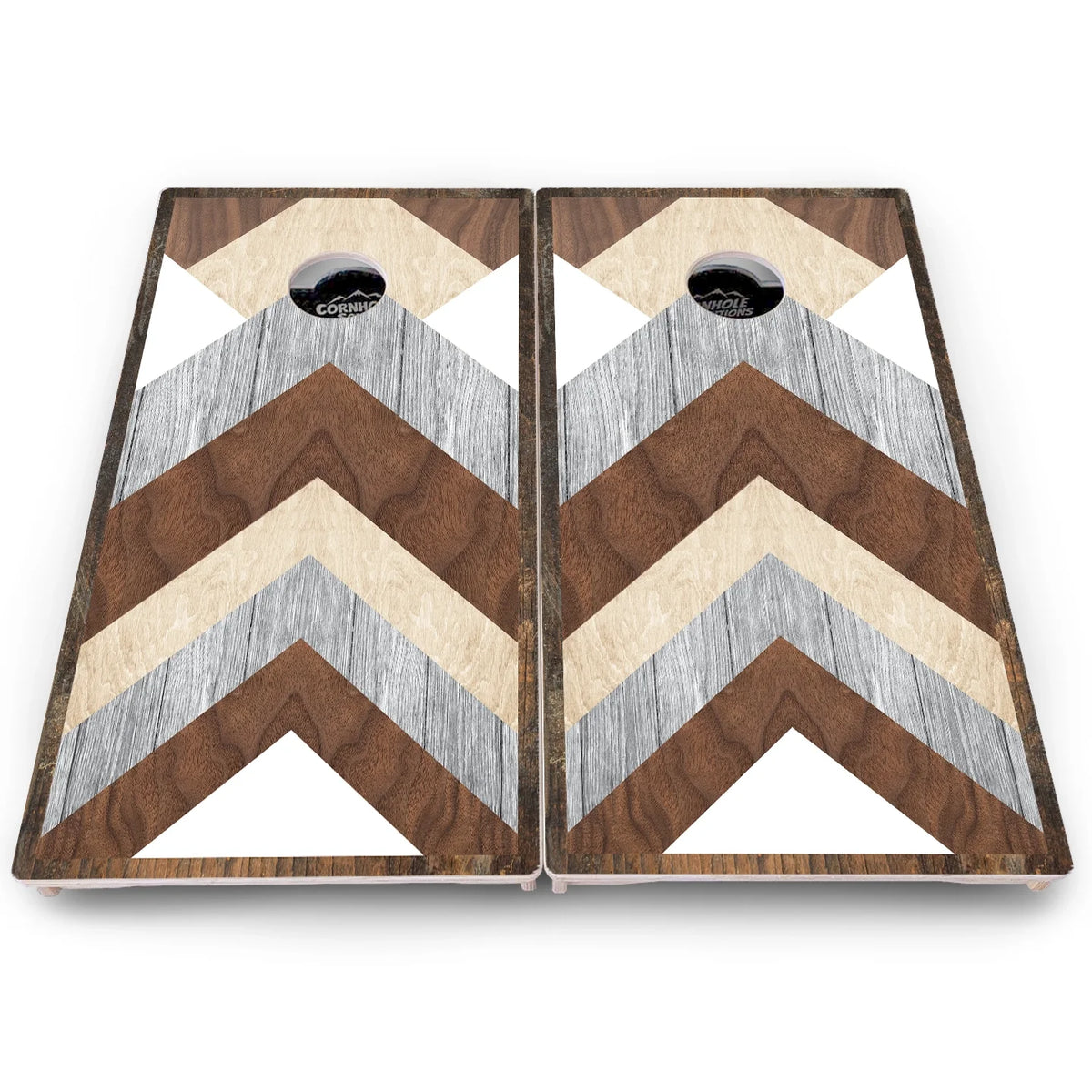 Woodgrain Stripe Cornhole Boards – Pro Lite or Pro Elite