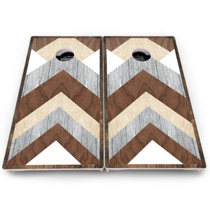 Woodgrain Stripe Cornhole Boards – Pro Lite or Pro Elite