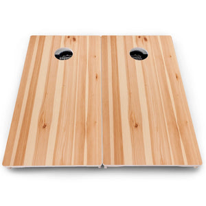 Woodgrain Stripe Cornhole Boards – Pro Lite or Pro Elite