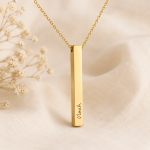 Custom Handwriting Bar Necklace by Poor Hog Customs, handmade jewelry main product photo