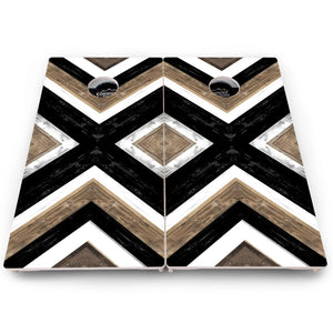 Woodgrain Stripe Cornhole Boards – Pro Lite or Pro Elite