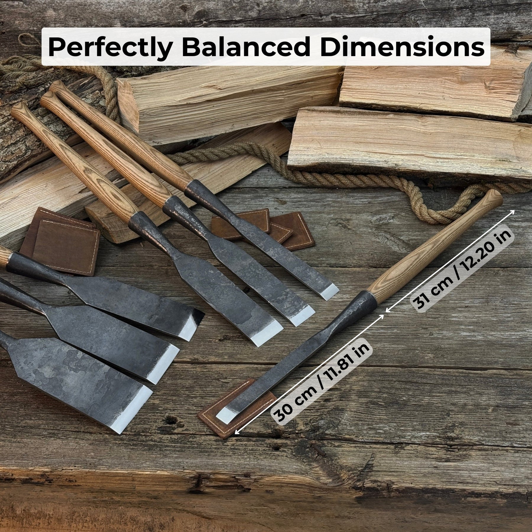 7-Piece Long Timber Framing Chisel Set