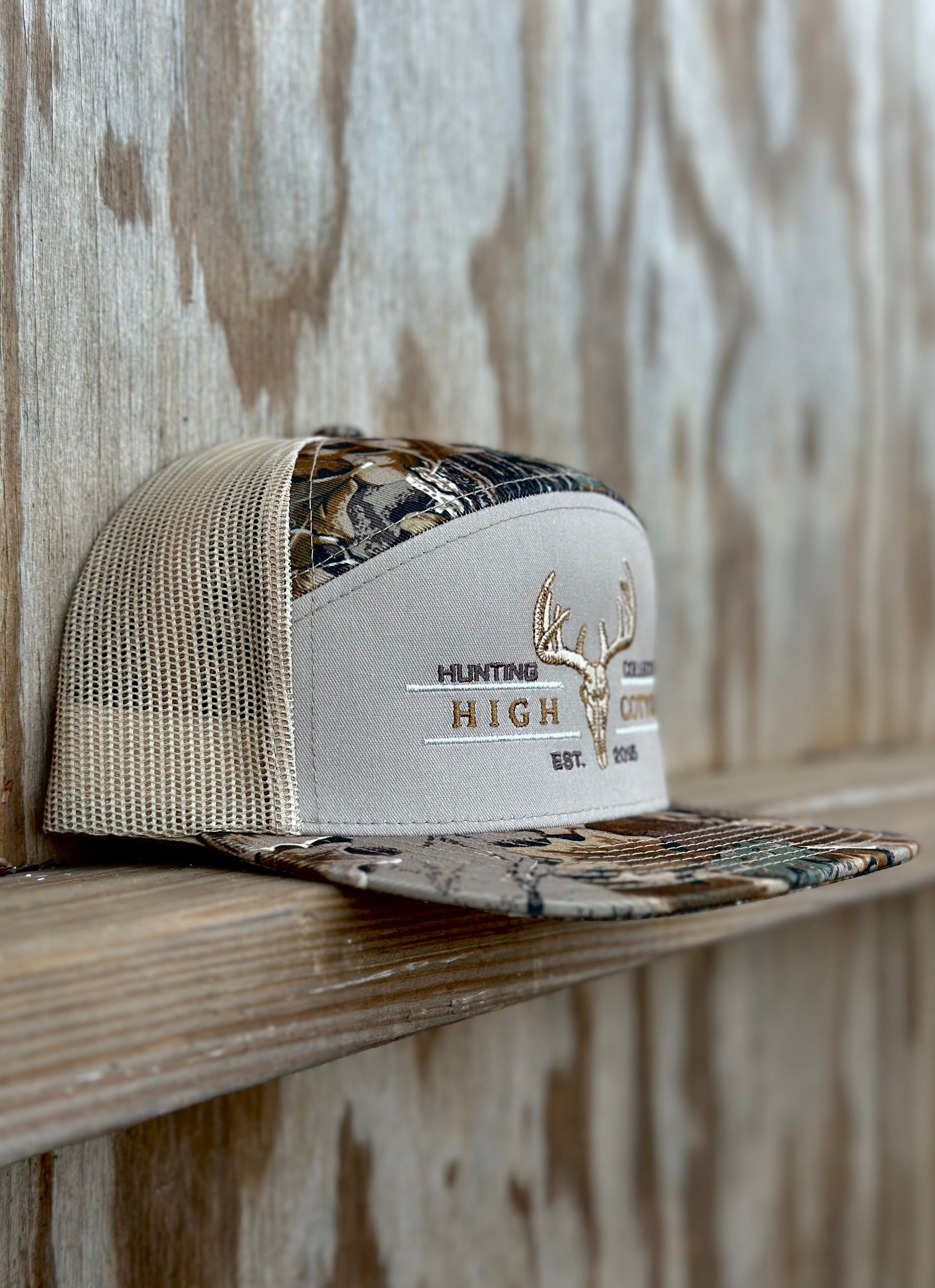 Detail view of Deer Skull Hunting Hat by High Cotton Hat Co