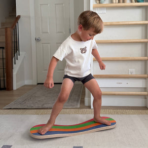 Spinzee Board by Bunny Hopkins, handcrafted wooden activity toy main product photo