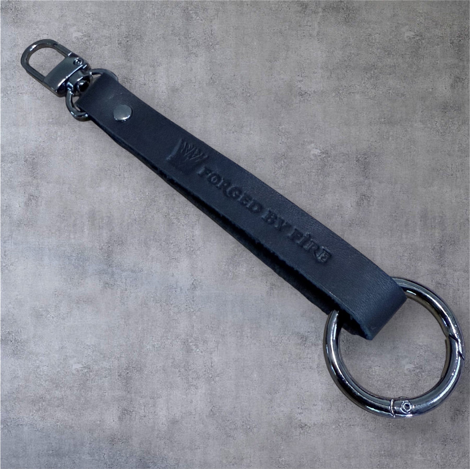Forged By Fire Keychain - Leather & Gunmetal by Forged By Fire — view 1 of 5