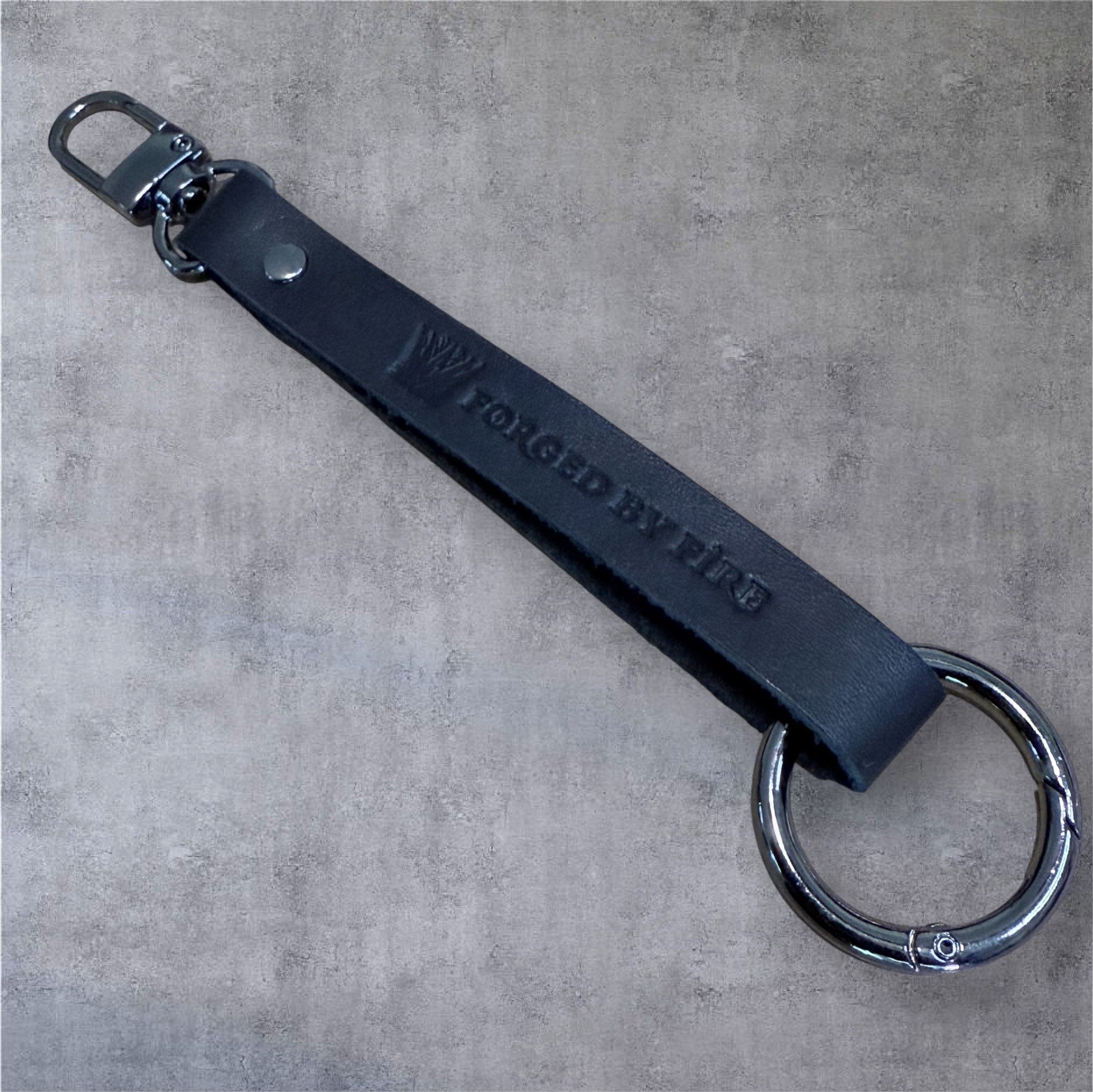 Forged By Fire Keychain - Leather & Gunmetal by Forged By Fire — view 1 of 5
