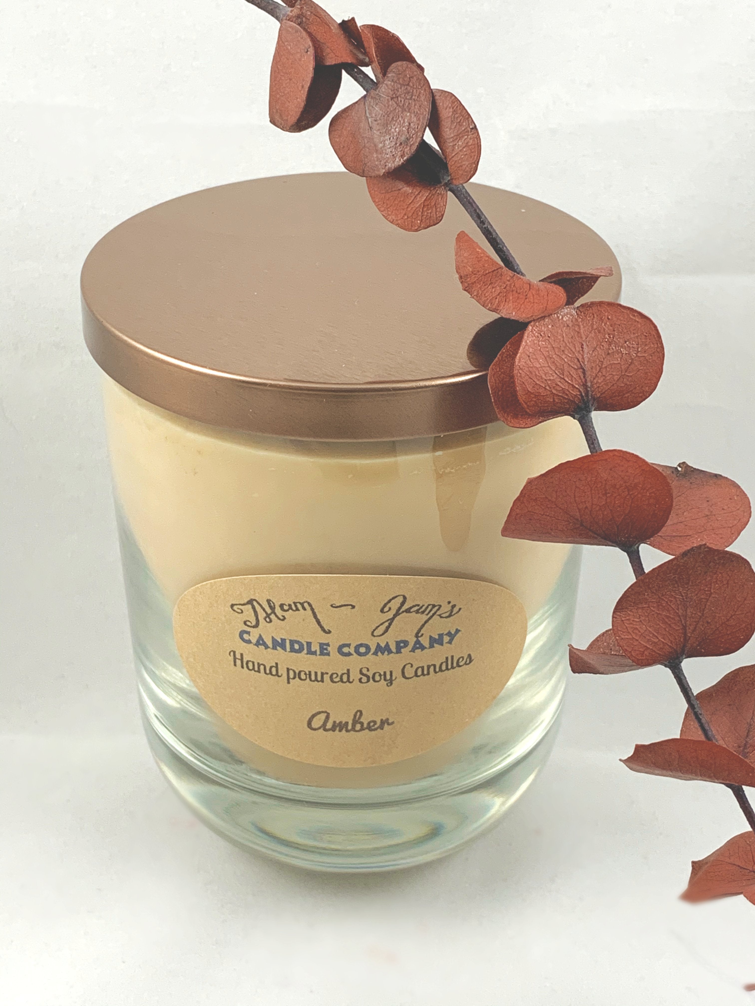 Amber Soy Candle – Warm & Luxurious Scent | Mam Jam’s