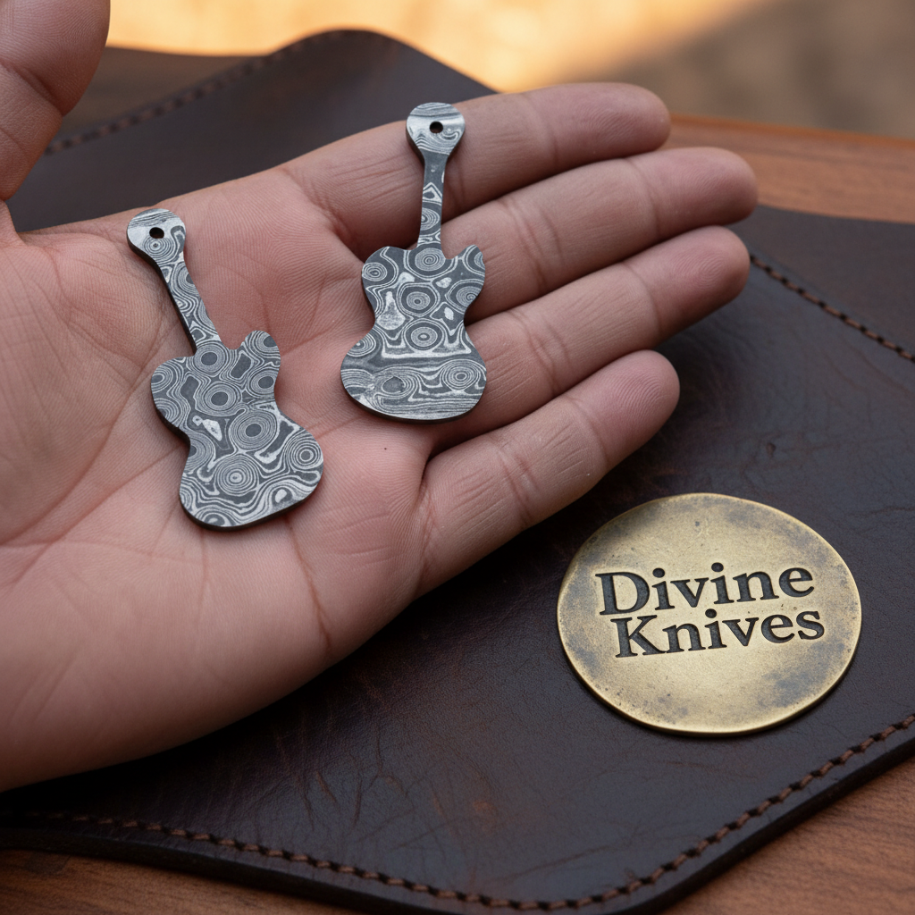 Layered Steel Guitar Pendant Charm for Musicians and Collectors