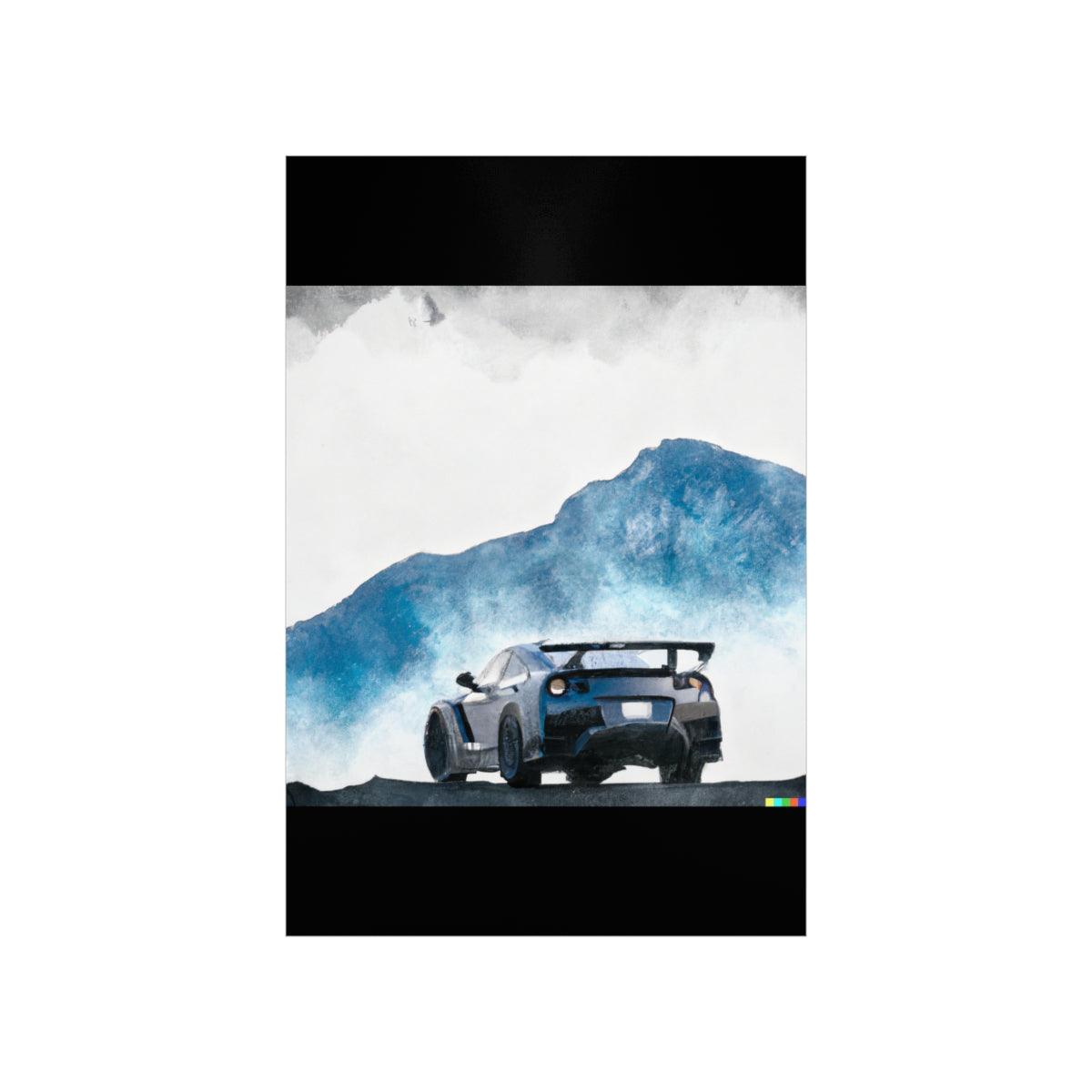 Nissan GTR water color Matte Vertical Posters