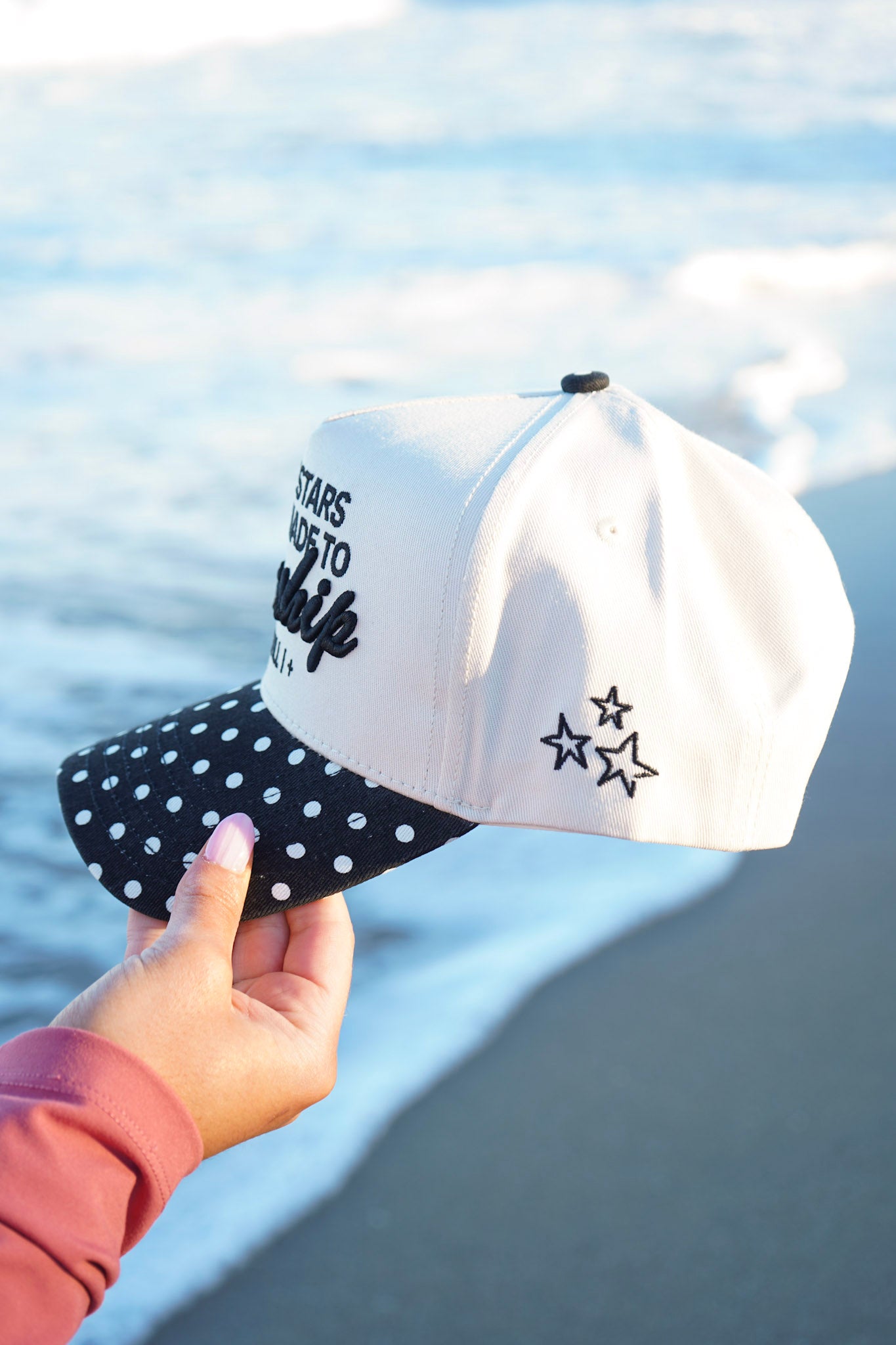 Stars Were Made to Worship - Black Polka Dot Trucker Hat
