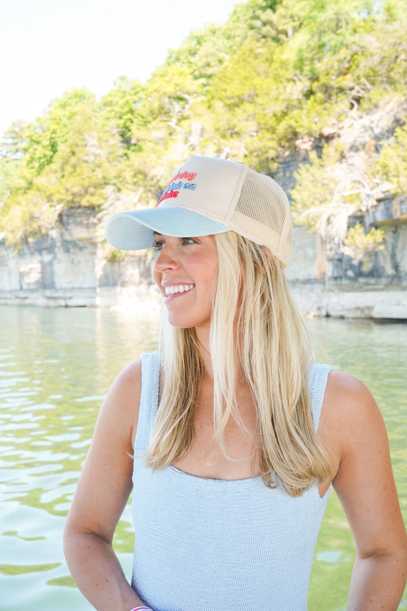 Good Day to Drink on the Lake - Baby Blue Corduroy Hat
