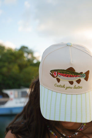 Catch You Later - Green Stripe Hat