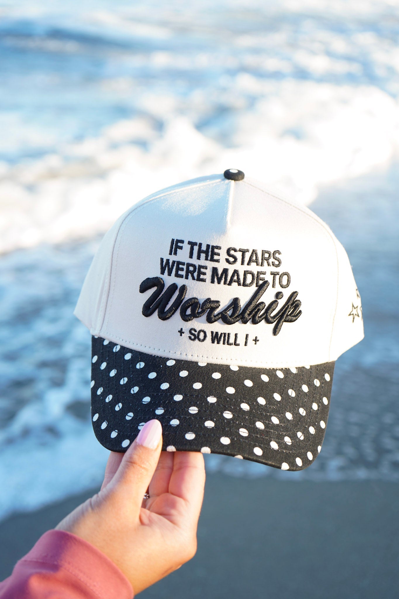 Stars Were Made to Worship - Black Polka Dot Trucker Hat