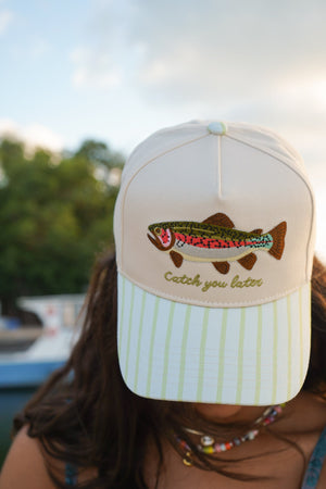 Catch You Later - Green Stripe Hat