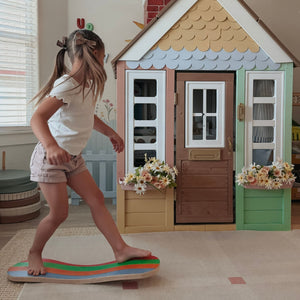 Spinzee Board by Bunny Hopkins, handcrafted wooden activity toy product and lifestyle photo 7