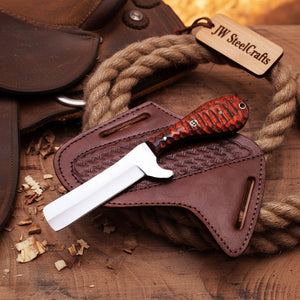 Crimson Grain Bull Cutter Knife 7" Handmade High Carbon Steel with wood handle