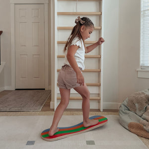 Spinzee Board by Bunny Hopkins, handcrafted wooden activity toy product and lifestyle photo 6